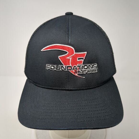 Foundations & Flat Work Snapback Trucker Hat Black OS Mesh Back Pacific Headwear - Picture 2 of 9